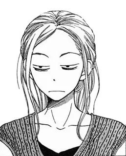 😕 donna, cartone animato, illustrazione, espressione facciale, anime, manga telegram sticker