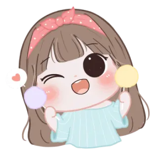 🍪 sticker, cartoon, cute, girl, kawaii, cheerful telegram sticker