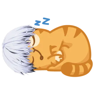 😴 Katze, Anime, Manga, süß, Sticker whatsapp sticker