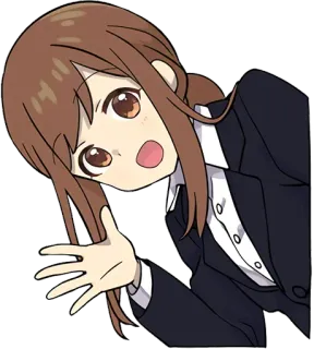 👋 Аниме, Женщина, Мультфильм, Девушка, Бизнесвумен, Приветствие telegram sticker
