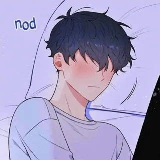 😅 nod Anime, Manga, Adormilado, Cama, Lindo, Chico, Ilustración telegram sticker