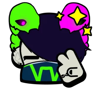 ✌️ cartoon, character, gesture, art, sticker telegram sticker