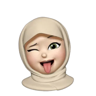 💿 Emoji, Kobieta, Chusta, Mrugnięcie, Język telegram sticker
