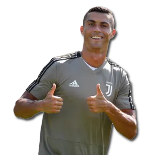 👍 Cristiano Ronaldo voetbal, atleet, speler, duim omhoog, Juventus, Ronaldo, sport telegram sticker