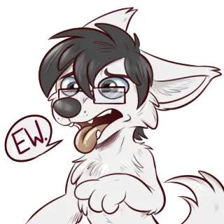 😰 EW. furry, lobo, eca, enojado, expressão, desenho animado telegram sticker