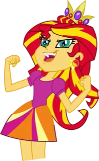 😈 Sunset Shimmer Equestria Girls カートゥーン, サンセットシマー, Equestria Girls, 王冠, プリンセス, キャラクター whatsapp sticker