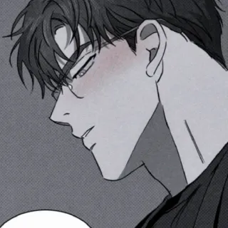 🌑 man, glasses, drawing, sketch, anime telegram sticker