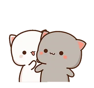 😘 fofo, gatos, gato pêssego, Peach e Goma, amigos, adorável telegram sticker