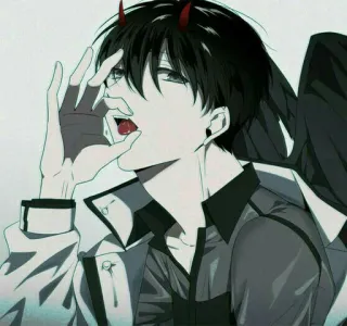 📖 Anime, Demonio, Cuernos, Alas, Chico, Dibujo animado whatsapp sticker