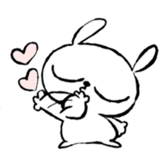 😘 うさぎ, 可愛い, 愛, 漫画, 動物 telegram sticker