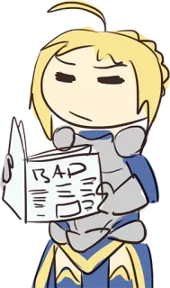📰 BAD cartone animato, sciabola, personaggio, giornale, leggendo, cattivo telegram sticker