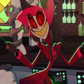 😁 Alastor Hazbin Hotel Hazbin Hotel, Аластор, демон, анимация, мультфильм telegram sticker