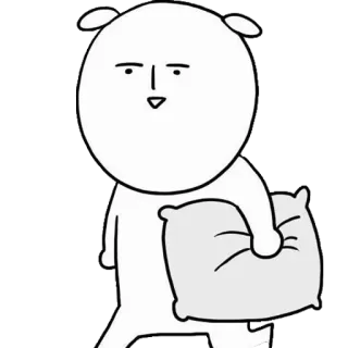 😴 Cartone animato, Animale, Cuscino, Personaggio, Disegno, Carino telegram sticker