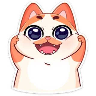 ☺️ Katze, süß, fröhlich, Aufkleber, kawaii, Tier telegram sticker