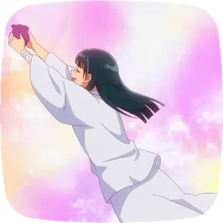 💎 アニメガール, 幸せ, 空, アウトドア telegram sticker