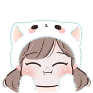 ☺️ carino, cartone animato, ragazza, kawaii, anime, orecchie da gatto, chibi whatsapp sticker