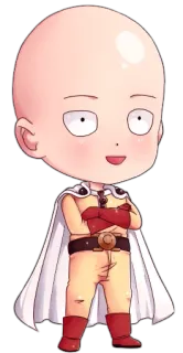 😃 Saitama One-Punch Man Аниме, Манга, Сайтама, Ванпанчмен, Герой, Персонаж whatsapp sticker