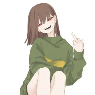 🖕 Chara Undertale chara, undertale, dito medio, gesto offensivo, anime telegram sticker