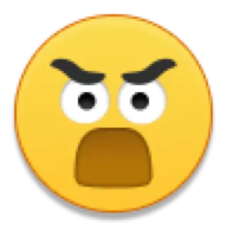 😠 en colère, emoji, agacé, contrarié, frustré, expression telegram sticker