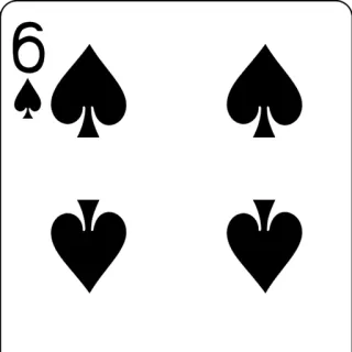 😫 6 Karte, Pik, Spiel, Spielkarte, Schwarz whatsapp sticker