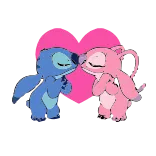 😘 Stitch Stitch, Angel, love, kiss, Disney, cartoon whatsapp sticker