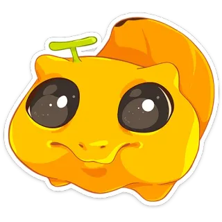 🍌 pomarańczowy, uroczy, kawaii, kreskówka, naklejka, zwierzę whatsapp sticker