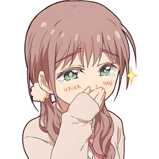 😢 อนิเมะ, ผู้หญิง, ร้องไห้, เศร้า, อารมณ์, การ์ตูน telegram sticker
