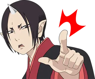 👆 アニメ, 悪魔, ジェスチャー, 角, 漫画 telegram sticker