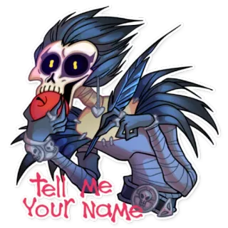 🍎 Ryuk Death Note Tell me your name Death Note, Ryuk, Anime, Mangá, Shinigami, Maçã, Personagem telegram sticker