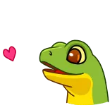 😍 thằn lằn, trái tim, dễ thương, tình yêu, xanh lá cây telegram sticker