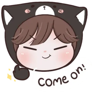 😼 Come on! niedlich, aufmunterung, positiv, cartoon telegram sticker
