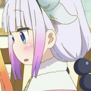 😦 Kanna アニメ, カンナカムイ, 小林さんちのメイドラゴン, かわいい, カワイイ, アニメガール telegram sticker