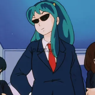 😎 Lum Urusei Yatsura Anime, Nhân vật, Phụ nữ, Kính, Áo vest telegram sticker
