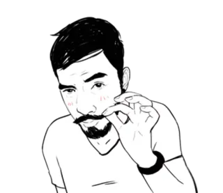 😏 man, portrait, moustache, hipster, face, person telegram sticker