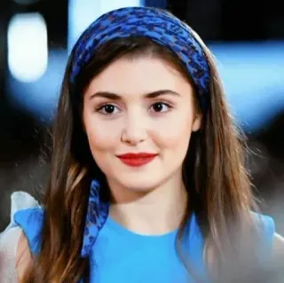🙂 woman, portrait, headband, smiling, red lipstick telegram sticker