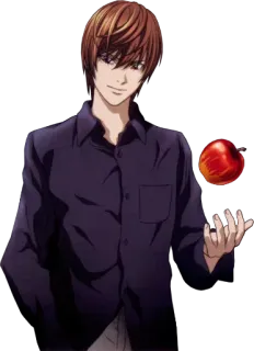 ✨ Light Yagami Death Note Anime, Manga, Death Note, Light Yagami, Apfel, Charakter, Japanisch telegram sticker