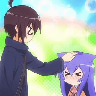 😻 anime, cute, head pat, cartoon, animated, petting, affection telegram sticker