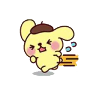 🏃 Pompompurin pompompurin, sanrio, perro, lindo, dibujos animados whatsapp sticker