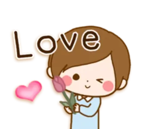 👩‍❤️‍👨 Love любовь, милый, мультфильм, сердце, цветок, сладкий telegram sticker