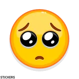 🥺 Emoji, Triste, Visage, Jaune, Émotion, Sentiment telegram sticker