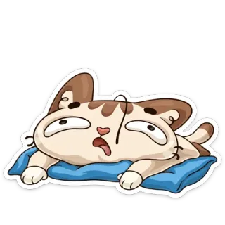 🤤 kucing, malas, mengantuk, kartun, binatang, hewan peliharaan telegram sticker