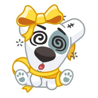 😵‍💫 cartoon, dog, puppet, confused, animal, toy telegram sticker