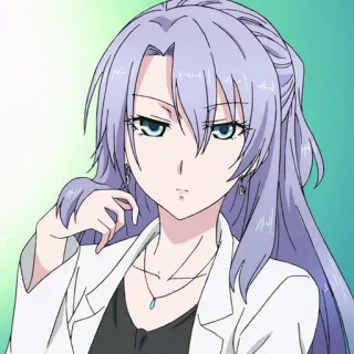 📉 Anime, Wanita, Rambut ungu, Karakter whatsapp sticker