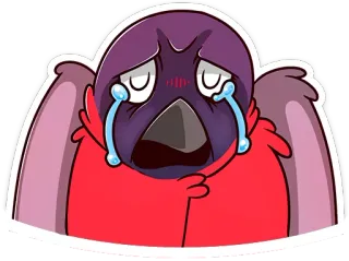 😭 triste, pleurant, oiseau, larmoyant, contrarié, dessin animé, émotionnel telegram sticker
