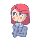 🤔 kobieta, żarówka, pomysł, kreskówka, dziewczyna, myślenie telegram sticker