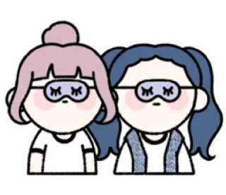 😴 Cartoon, Schlaf, Schlafmaske, Freunde, Mädchen, Süß telegram sticker