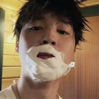 ☺ person, shaving cream, face, man, selfie telegram sticker