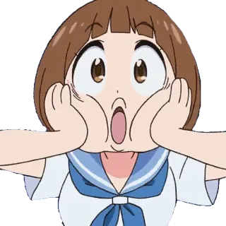 🙀 Mako Mankanshoku Kill la Kill Anime, Kill la Kill, Mako Mankanshoku, geschockt, überrascht telegram sticker