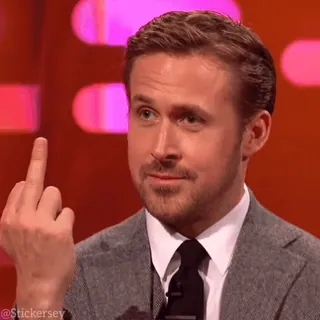 π Ryan Gosling dito medio, offensivo, scortese, gesto, celebritΓ , attore whatsapp sticker
