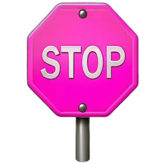 🫸 STOP Dừng, Biển báo, Giao thông, Cảnh báo, Hồng whatsapp sticker